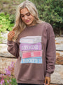 My Weekend Is Booked Mocha Oversized Graphic Sweatshirt DOORBUSTER