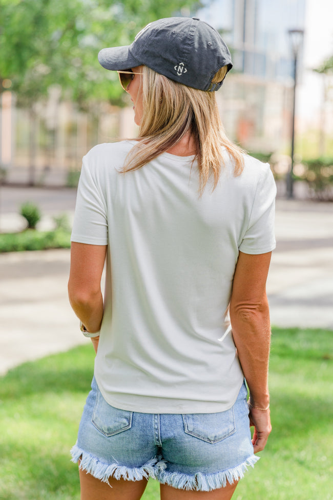 Plain Jane Ivory V-Neck Tee Kalee Rogers X Pink Lily