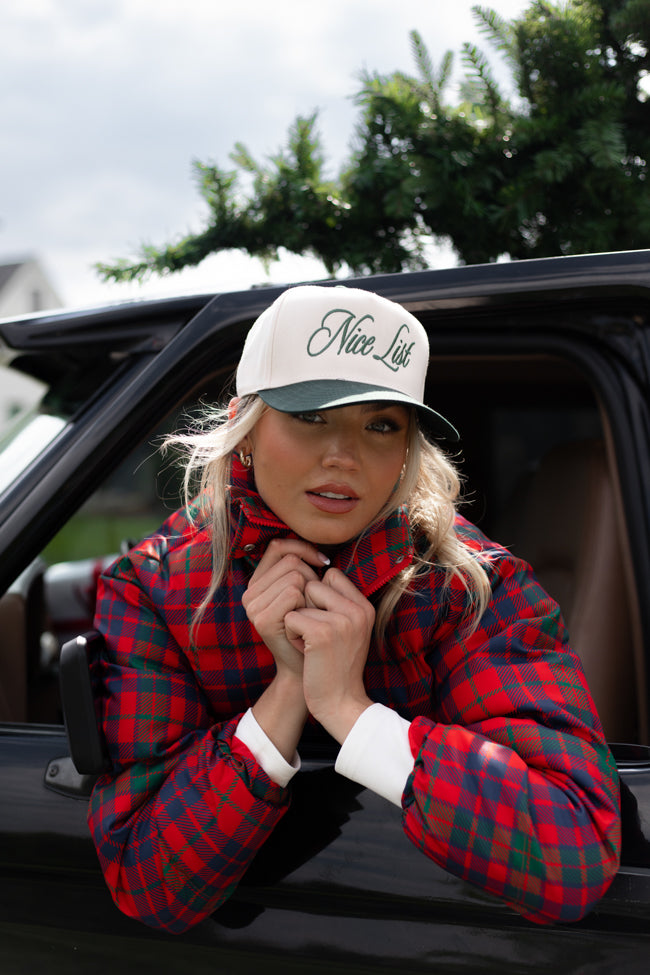 Nice List Dark Green and Khaki Trucker Hat