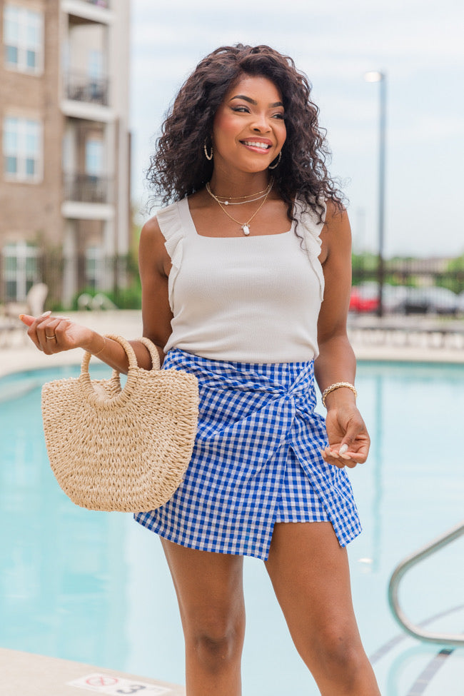 Summertime Muse Ivory Ruffle Sleeve Sweater Tank