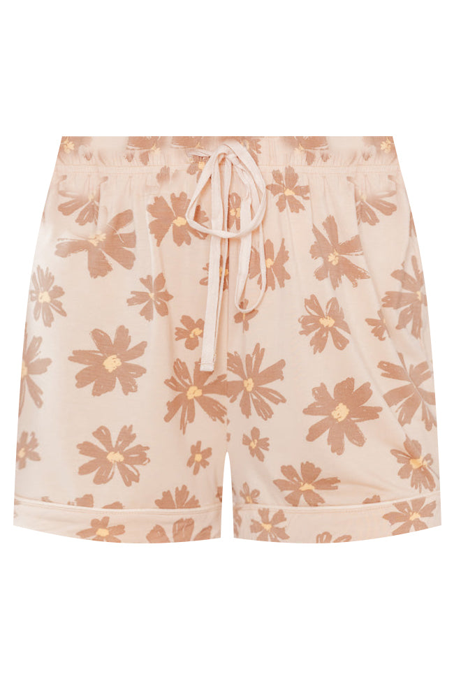 In Love With Me Brown Floral Pajama Shorts