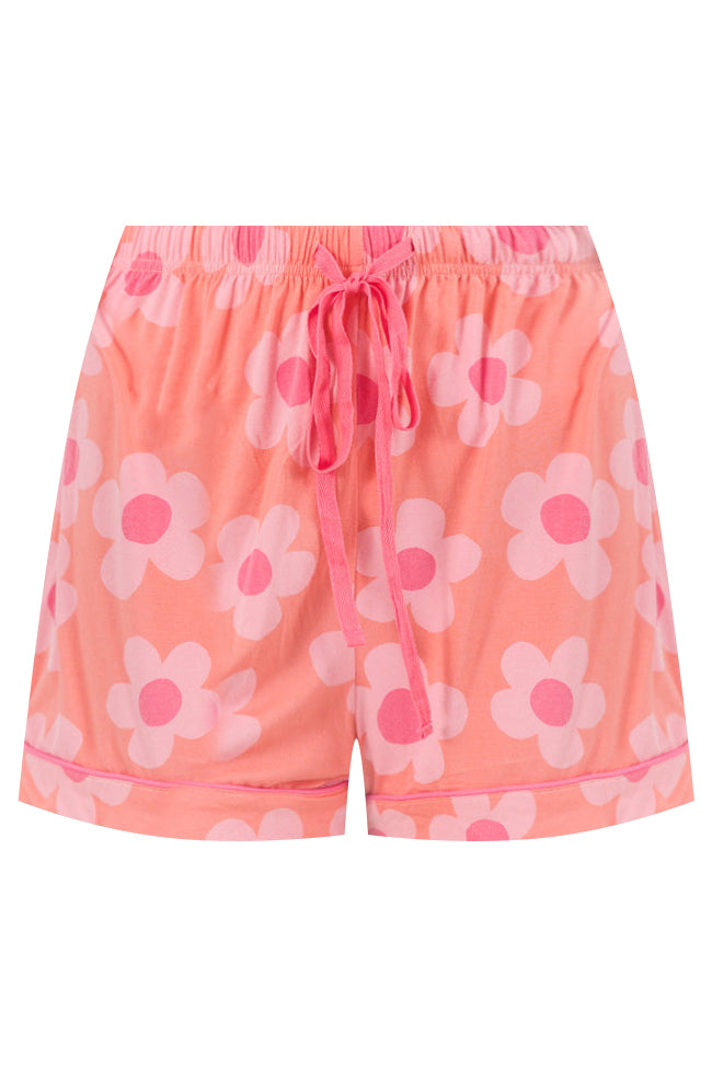 In Love With Me Orange And Pink Floral Pajama Shorts
