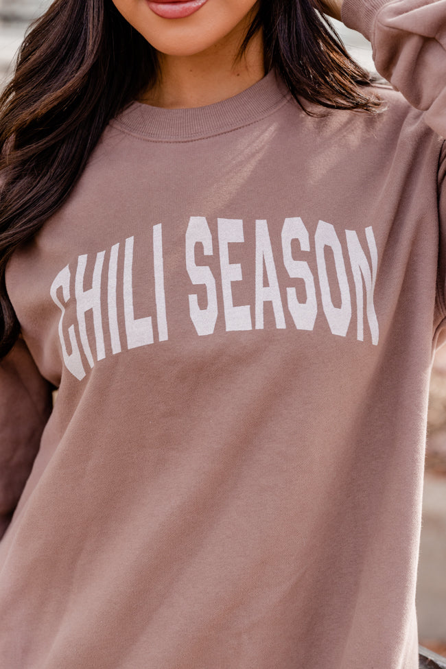 Chili Season Mocha Oversized Graphic Sweatshirt DOORBUSTER