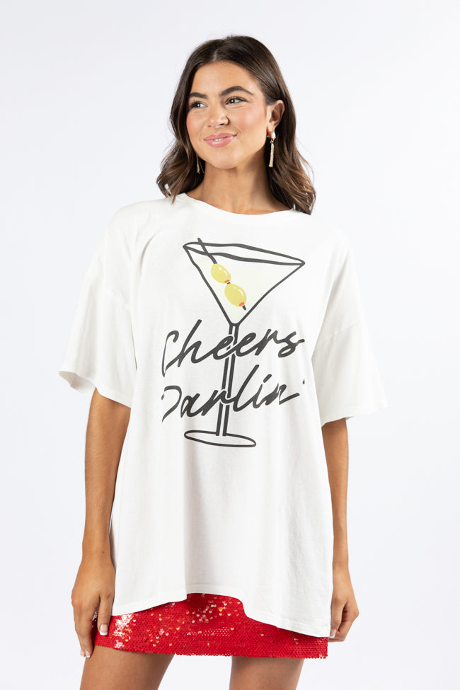 Cheers Darlin' Off White Hyfve Oversized Graphic Tee