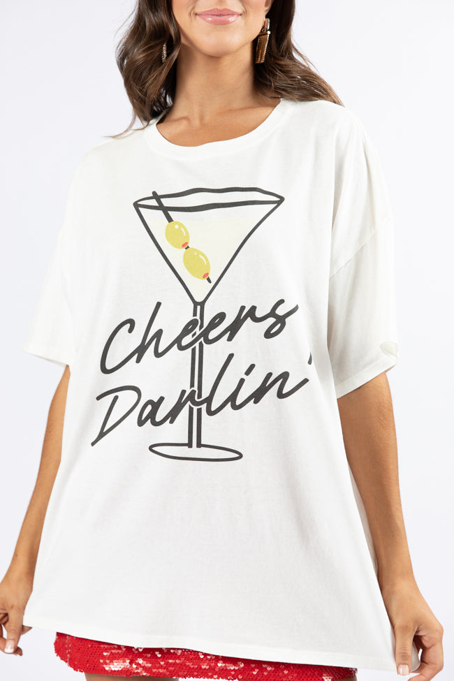 Cheers Darlin' Off White Hyfve Oversized Graphic Tee