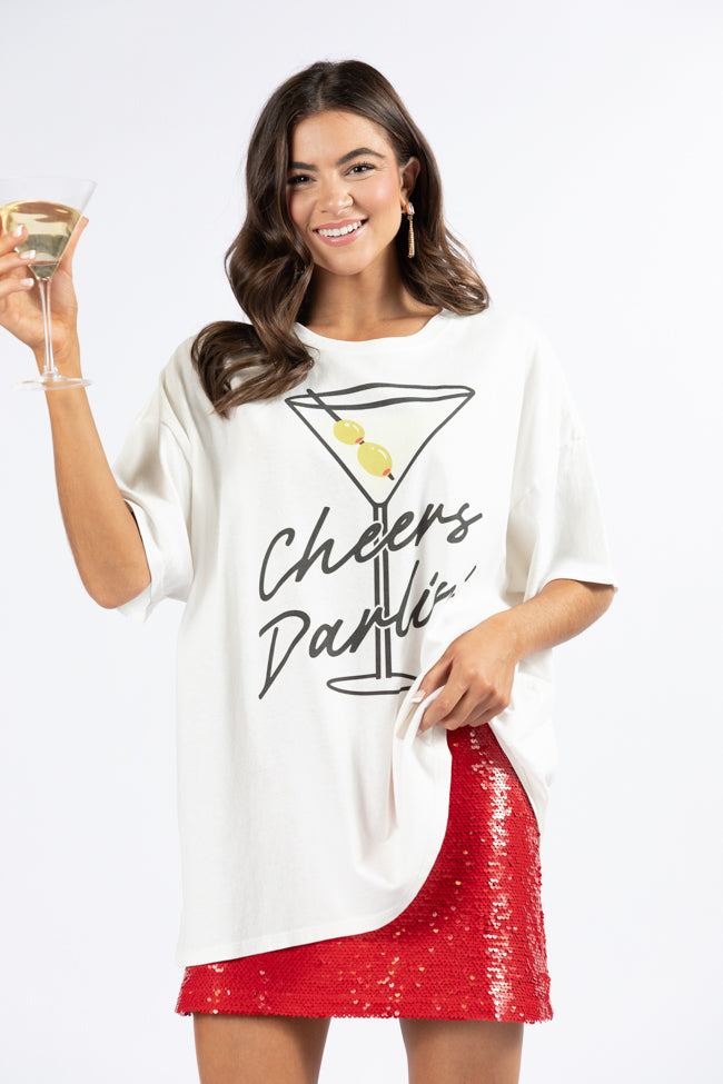 Cheers Darlin' Off White Hyfve Oversized Graphic Tee