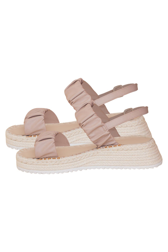 Jana Ruched Double Strap Birch Wedge   FINAL SALE