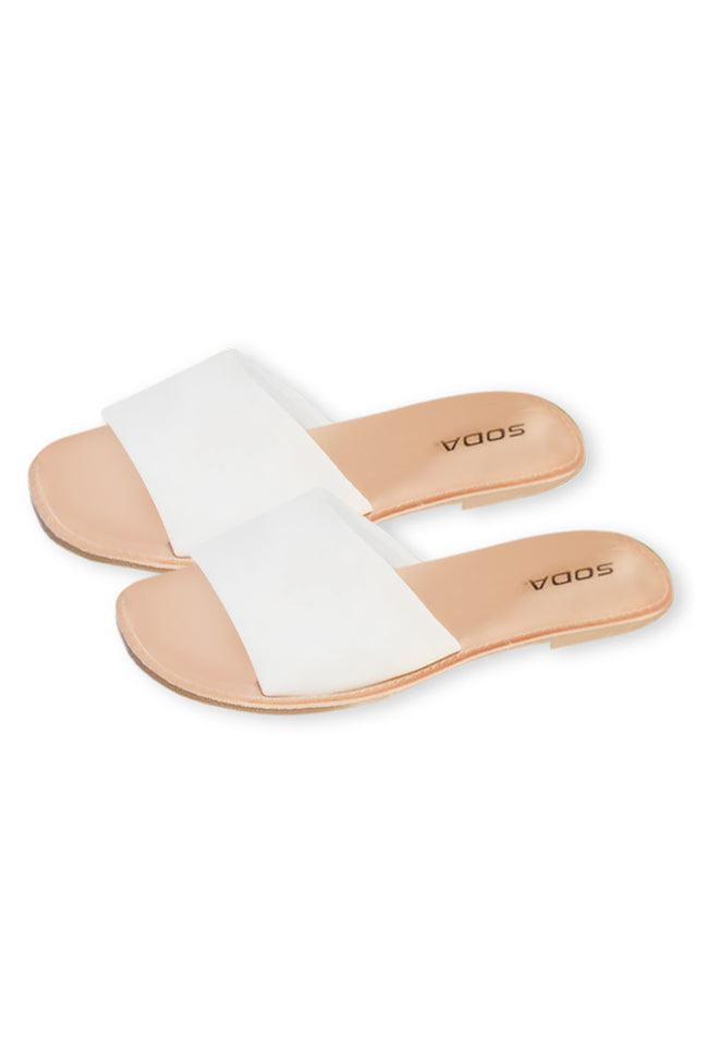Jayne Slip On Single Strap Cream Sandals FINAL SALE