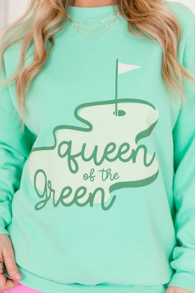 Queen Of The Green Lime Oversized Graphic Sweatshirt