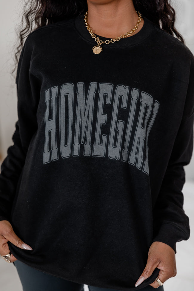 Homegirl Black Oversized Graphic Sweatshirt