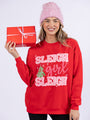 Sleigh Girl Sleigh Red Oversized Graphic Sweatshirt