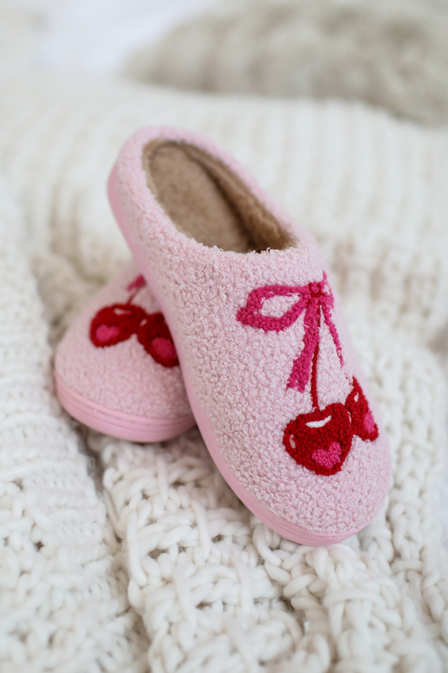 Cherry Bow Slippers Kalee Rogers X Pink Lily