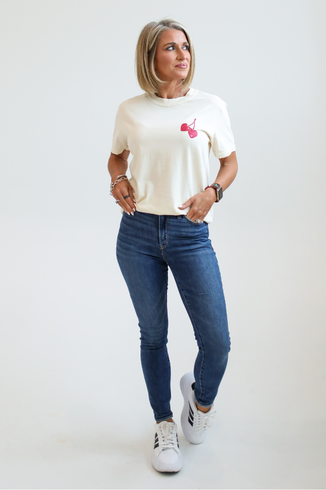 I Love You Cherry Much Ivory Comfort Color Graphic Tee Kalee Rogers X Pink Lily