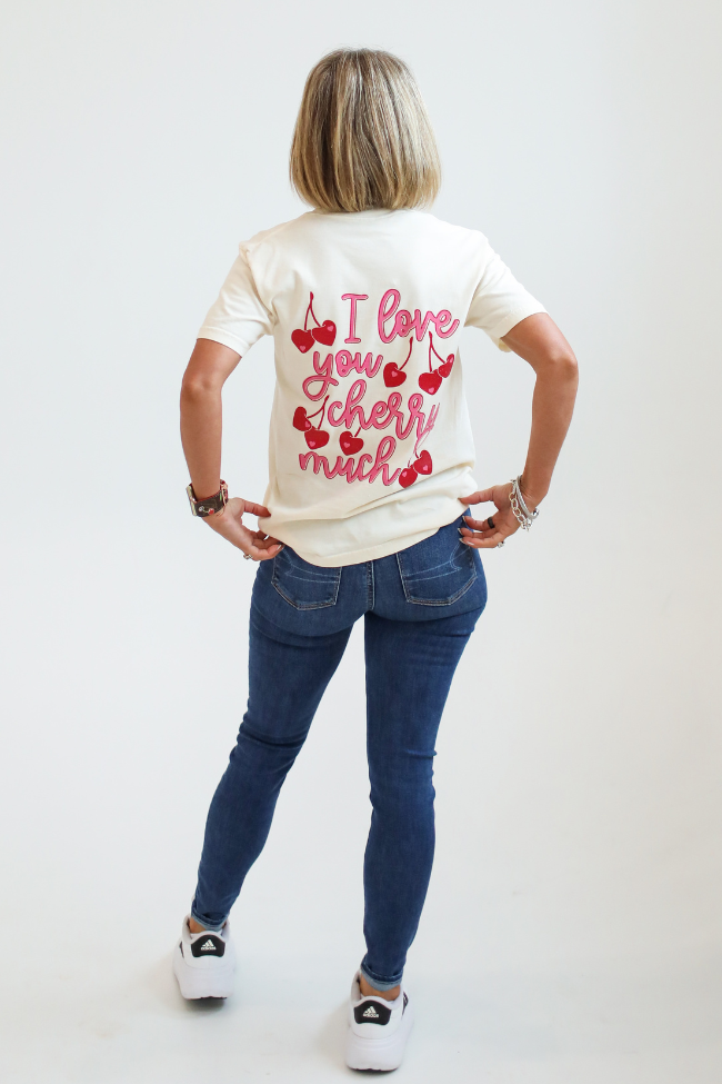 I Love You Cherry Much Ivory Comfort Color Graphic Tee Kalee Rogers X Pink Lily