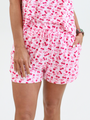 Over the Moon Cherry Hearts Pajama Shorts Kalee Rogers x Pink Lily