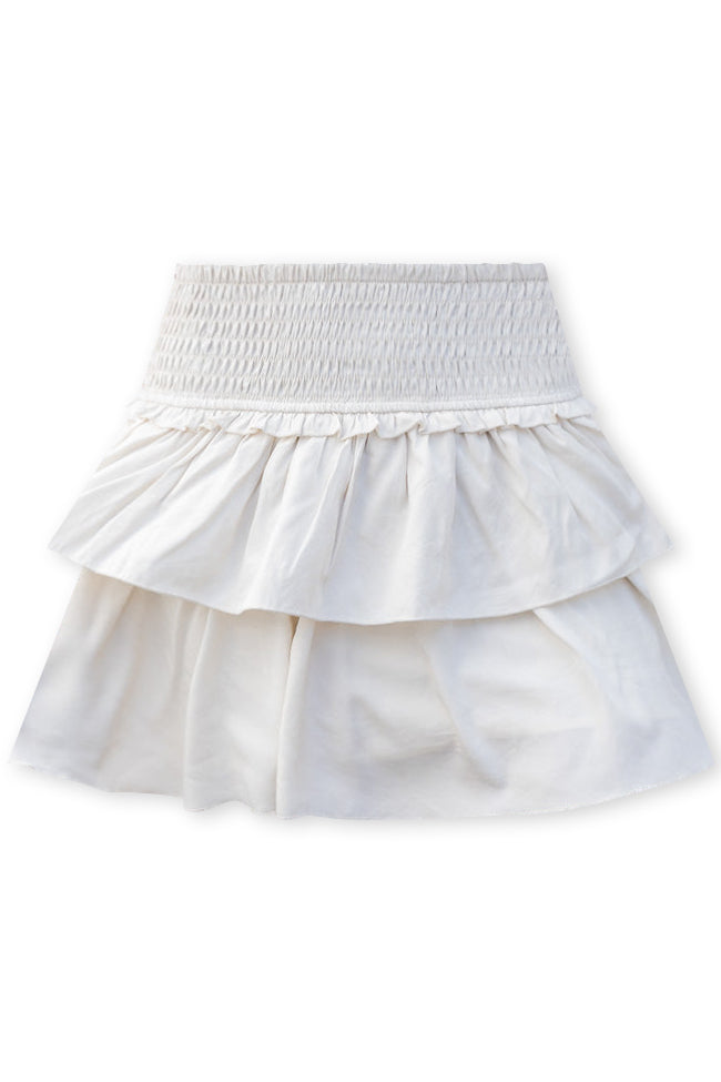 Keep It Together Beige Smocked Waist Tiered Skirt FINAL SALE