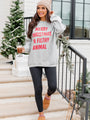 Merry Christmas Ya Filthy Animal Grey Oversized Graphic Sweatshirt