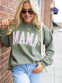 Mama Block Olive Oversized Graphic Sweatshirt