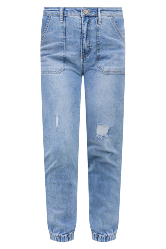 Middle blue denim Jogger jeans - Buy Online