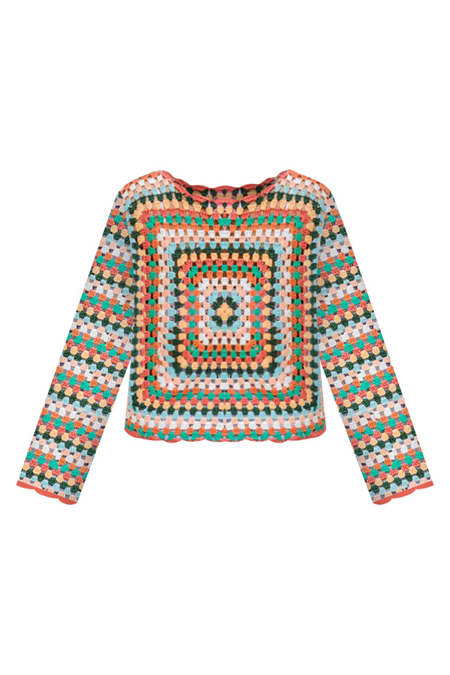 Light Up My Life Multi Colored Crochet Sweater