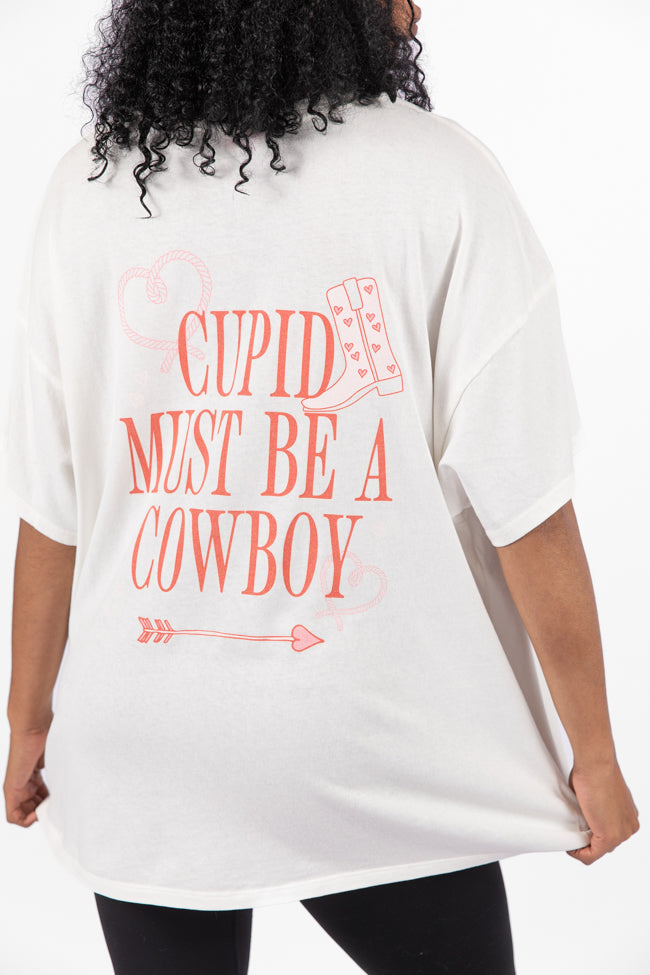 Cupid Must Be a Cowboy Hyfve Off White Oversized Graphic Tee