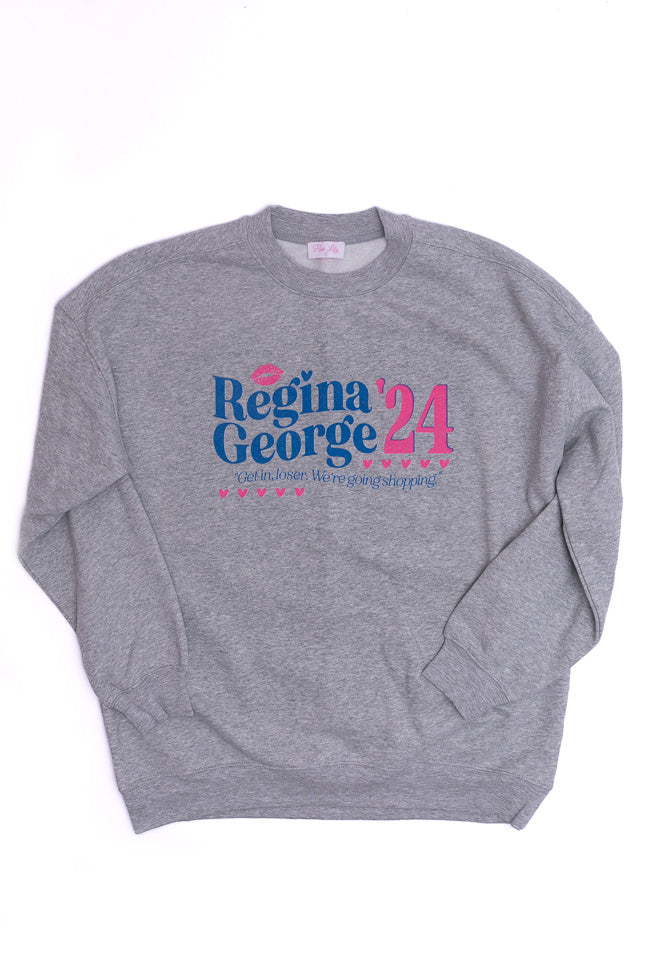 Regina George 24 Light Grey Oversized Graphic Sweatshirt