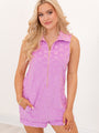 Daisies On The Dock Light Purple Terry Romper