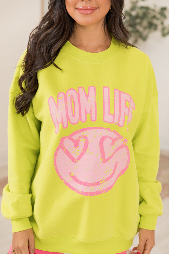 Mom Life Neon Oversized Graphic Sweatshirt