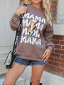 Mama Football Repeat Mocha Oversized Graphic Sweatshirt