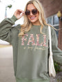 Fall Is My Favorite Olive Oversized Graphic Sweatshirt