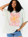 Here Comes The Sun Burst Off White Hyfve Oversized Graphic Tee