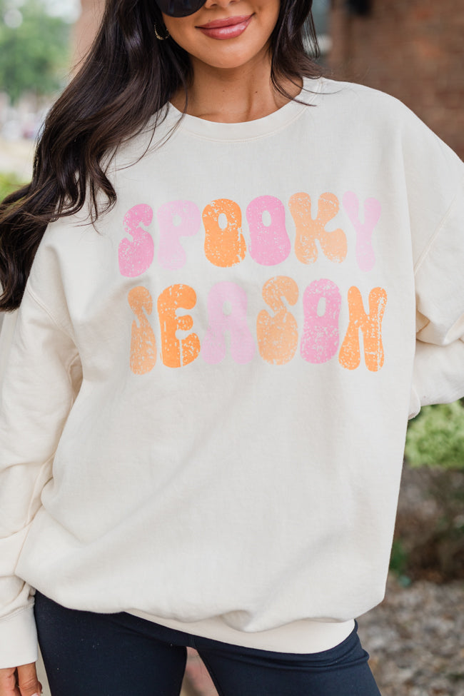 Spooky Season Cream Oversized Graphic Sweatshirt