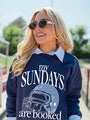 My Sundays Are Booked Navy Oversized Graphic Sweatshirt