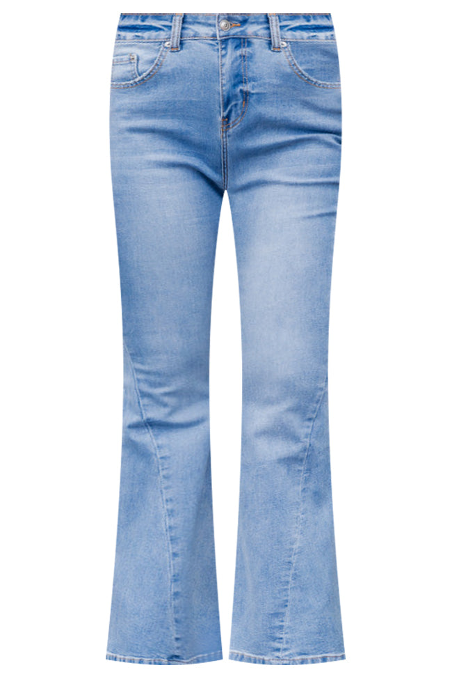 No Exceptions Medium Wash Seam Detail Flare Jeans FINAL SALE
