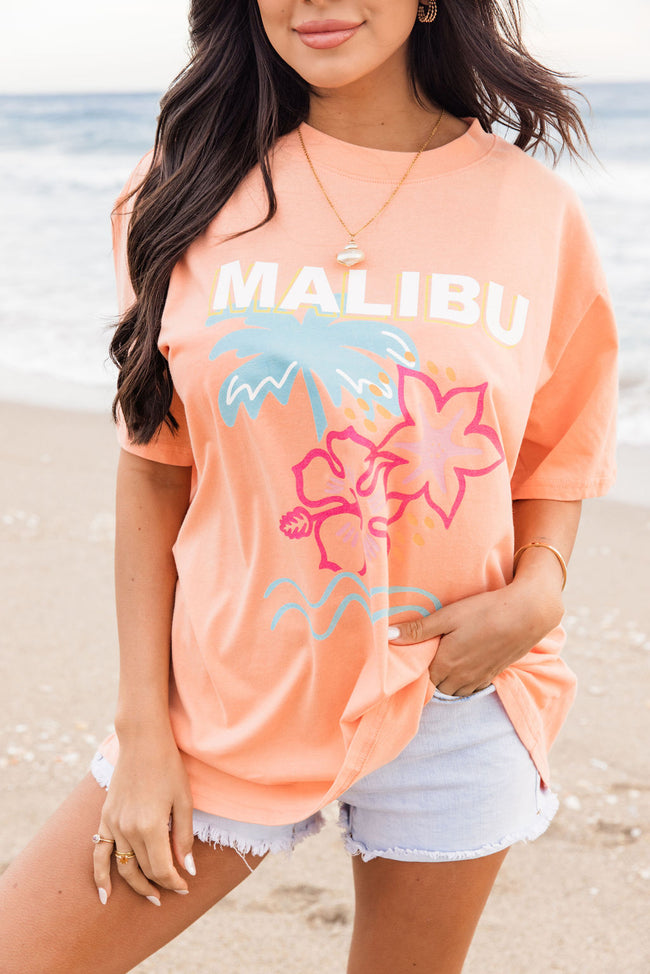 Malibu Coral Oversized Graphic Tee
