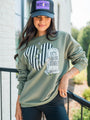 It's Showtime Olive Oversized Graphic Sweatshirt