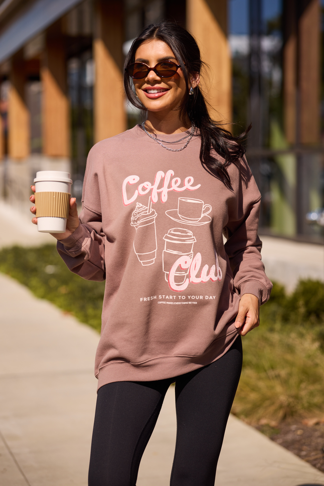 Coffee Club Mocha Graphic Sweatshirt SALE