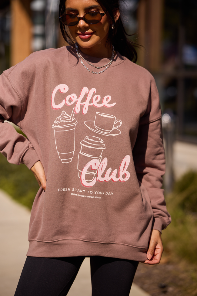 Coffee Club Mocha Graphic Sweatshirt SALE