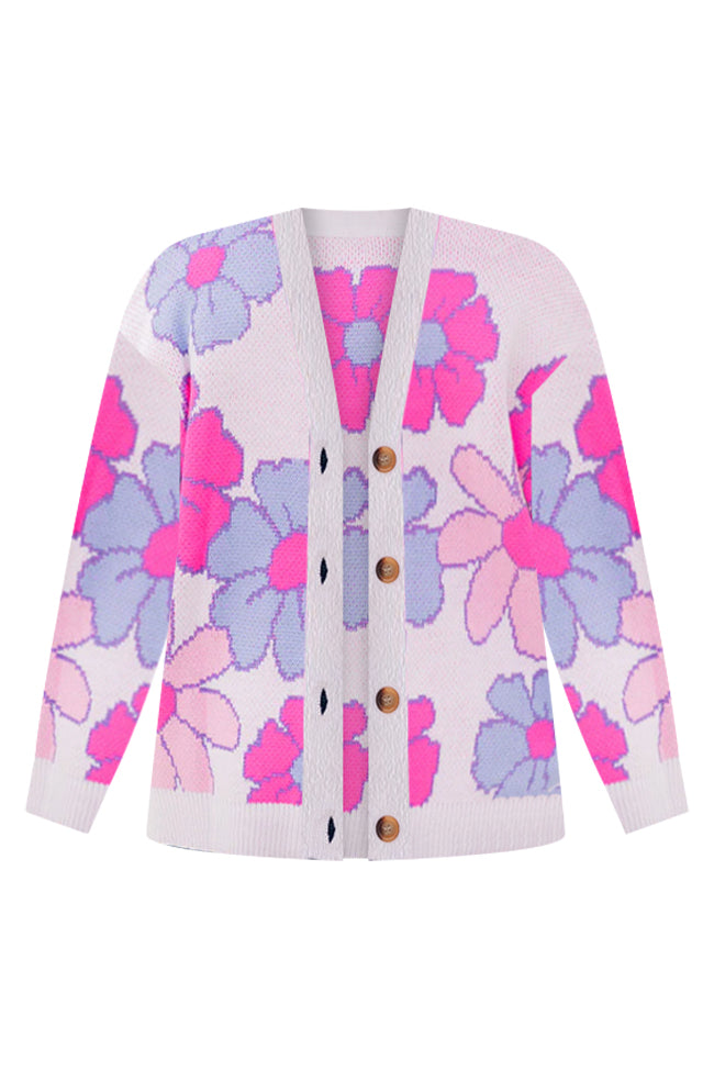 One Last Chance Pink And Pink – Lily Purple Floral Cardigan