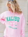 Malibu Pickleball Light Pink Oversized Graphic Sweatshirt