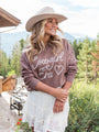 Cowgirl Era Mocha Oversized Graphic Sweatshirt