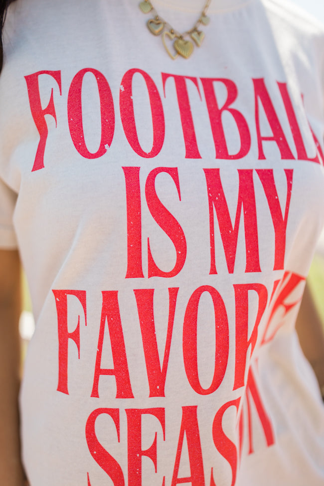 Football Is My Favorite Season Cream Oversized Graphic Tee