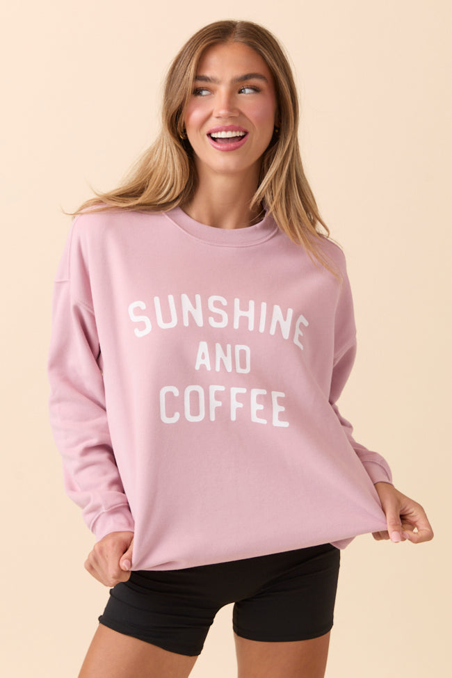 Sunshine and Coffee Mauve Graphic Sweatshirt SALE