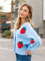 Berry Sweet Blue Strawberry Cardigan