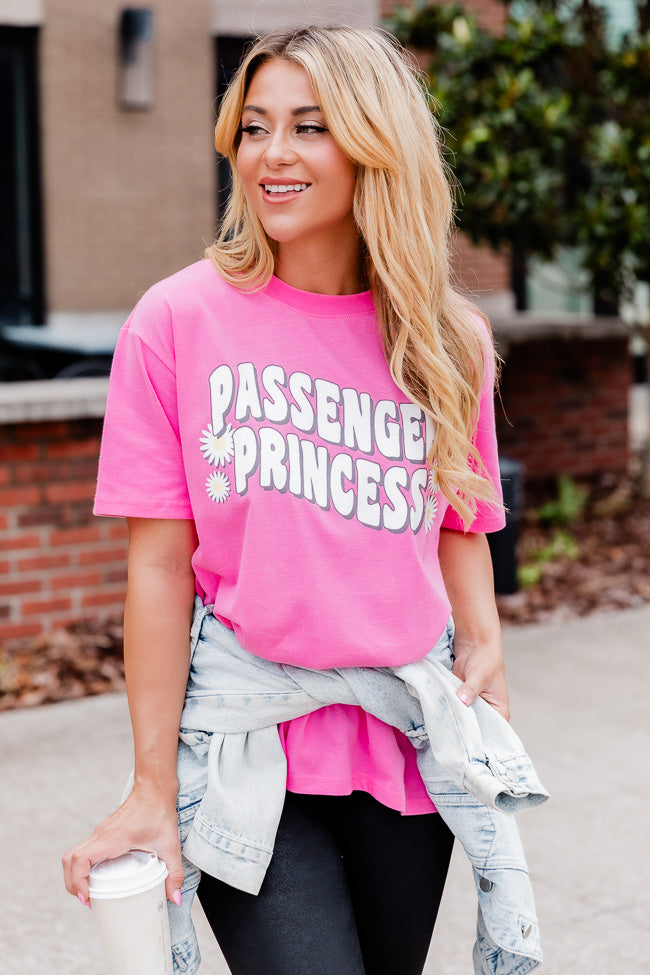 Let's Go Girls Hot Pink Oversized Graphic Tee, M - Women's - Pink Lily Boutique