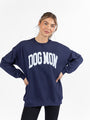 Dog Mom Navy Oversized Graphic Sweatshirt DOORBUSTER