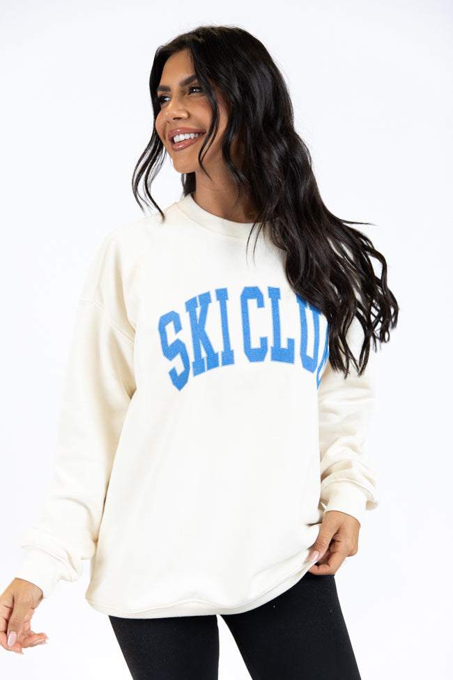 Ski Club Cream Oversized Graphic Sweatshirt