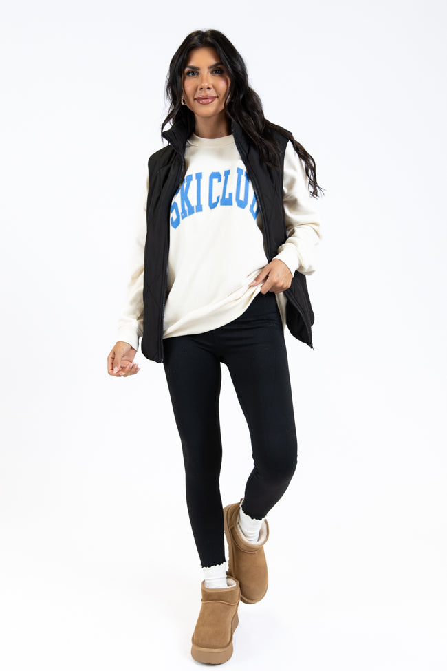 Ski Club Cream Oversized Graphic Sweatshirt