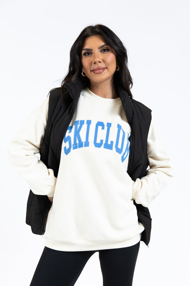 Ski Club Cream Oversized Graphic Sweatshirt