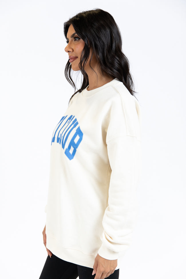 Ski Club Cream Oversized Graphic Sweatshirt